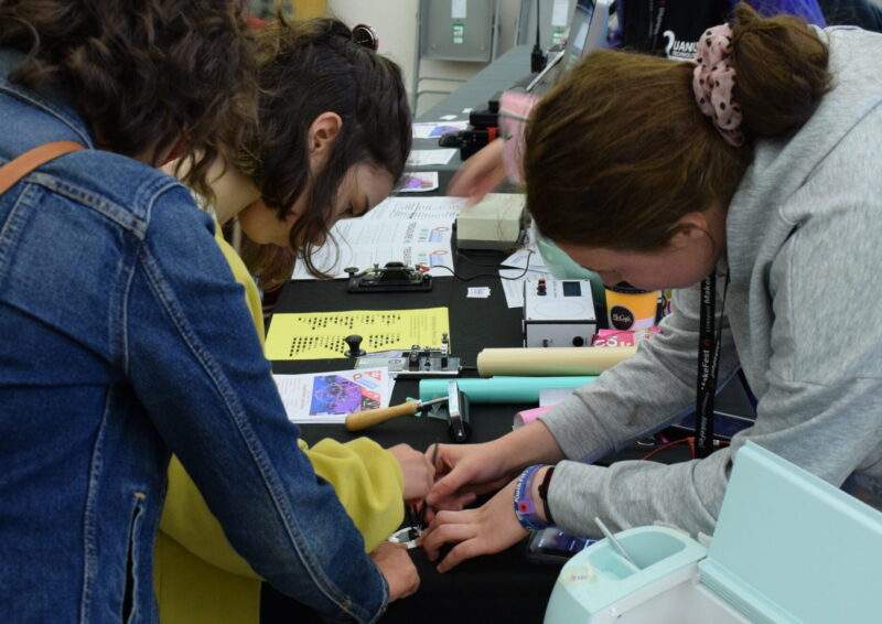 Making bespoke keyring at Liverpool MakeFest 2023