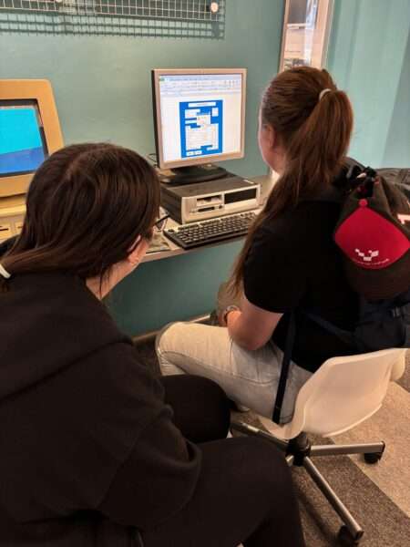 Trying out the hands-on exhibits