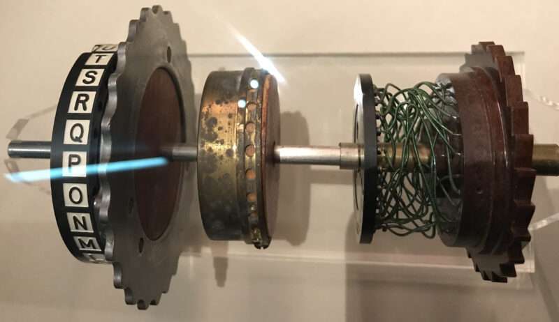 Enigma wheel broken down in to component parts
