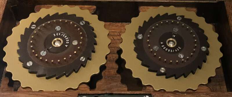 Pin side of Enigma machine wheels