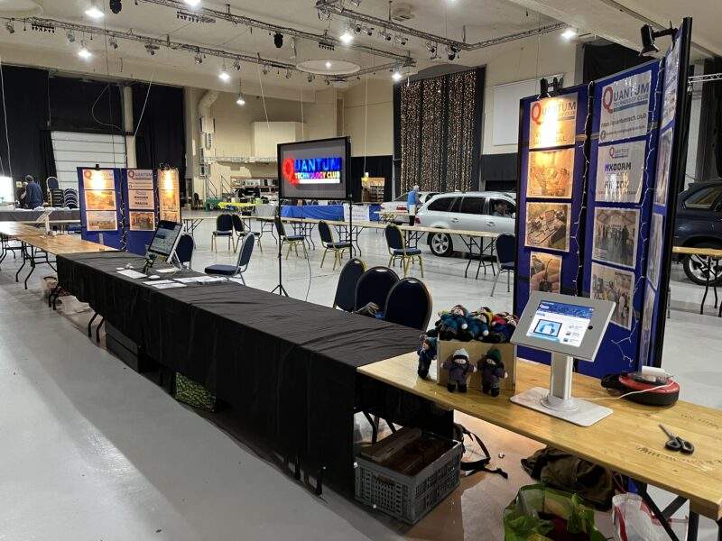 Setting up the Quantum Technology Club stand at the NARSA Rally, Blackpool, 2023