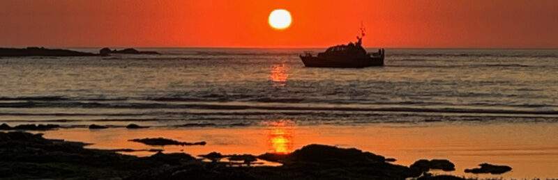 Sennen Lifeboat at sunset banner