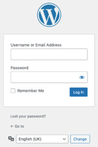 Wordpress login form